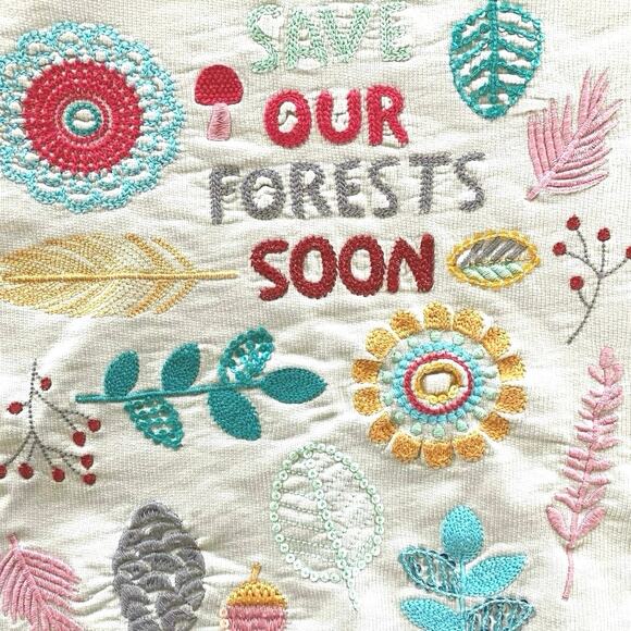 PEEK Kids x The Nature Conservancy Save Forests Embroidered Sweatshirt Girls 6/7 - Picture 2 of 7